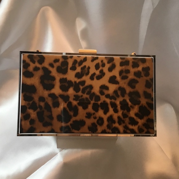 Stylish Leopard Acrylic Fashion Clutch Bag - Picture 10 of 10